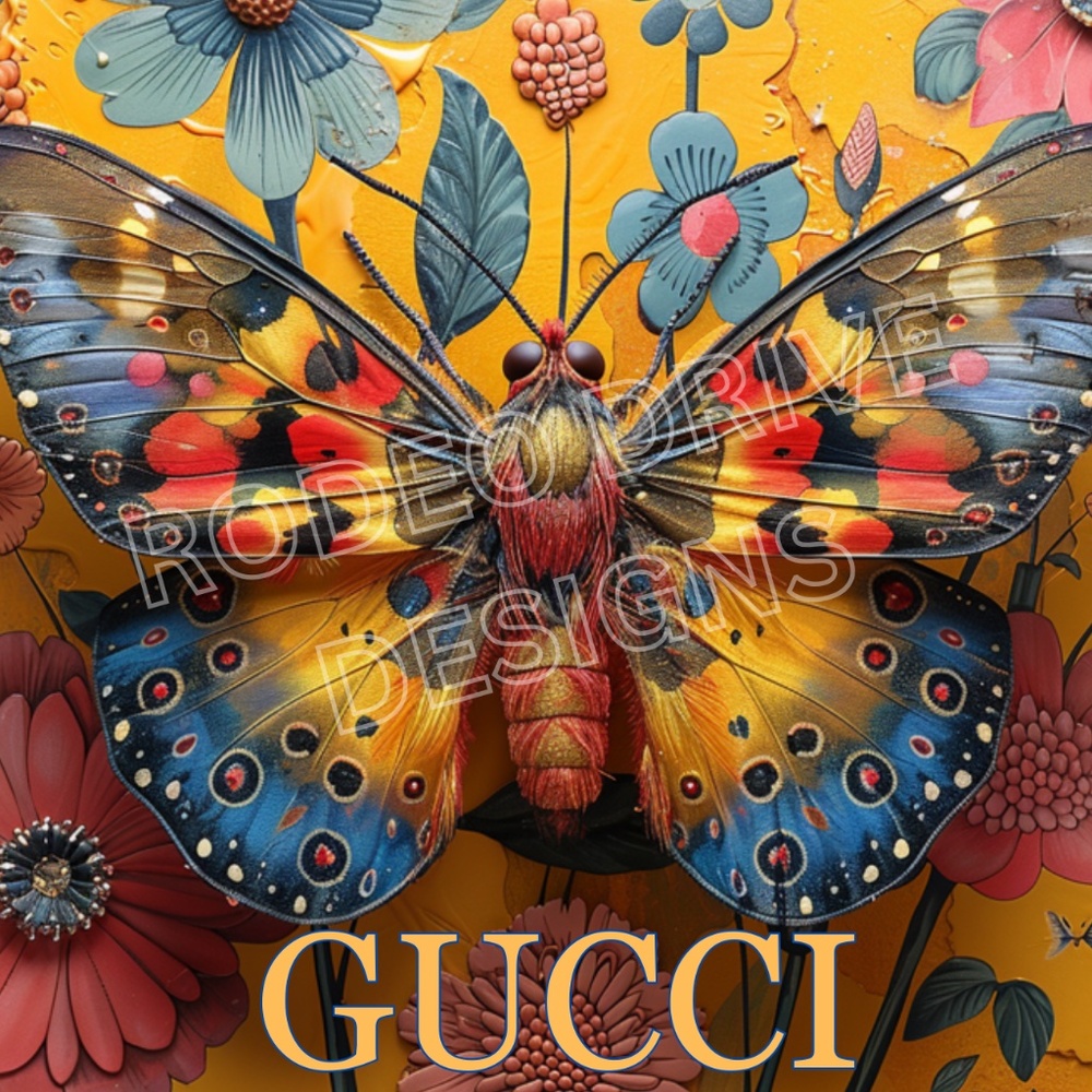 BUTTERFLY GUCCI WALL ART PRINT 17x11 BY THE ARTIST DENARDAI